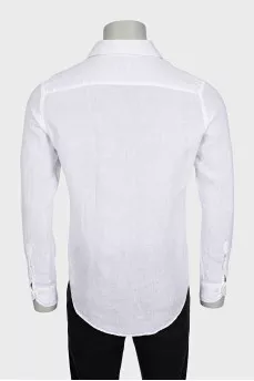 Men's linen shirt with patch pocket