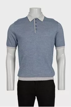 Men's polo shirt made of wool, cashmere and silk