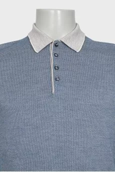 Men's polo shirt made of wool, cashmere and silk
