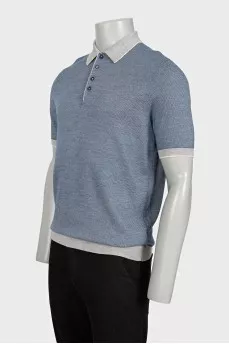 Men's polo shirt made of wool, cashmere and silk