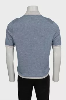 Men's polo shirt made of wool, cashmere and silk