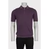 Men's purple polo shirt with a zipper