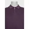 Men's purple polo shirt with a zipper