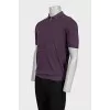 Men's purple polo shirt with a zipper