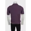 Men's purple polo shirt with a zipper