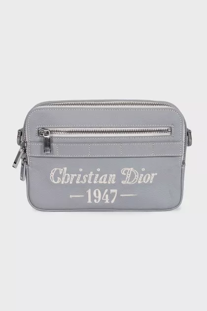 Men's gray leather bag 1947
