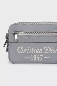 Men's gray leather bag 1947