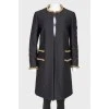 Quilted solid metal embellishments coat