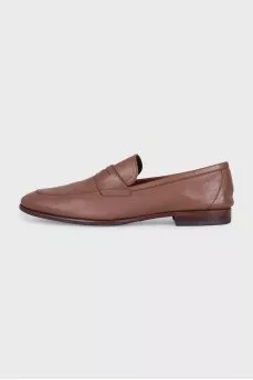 Men's brown leather loafers