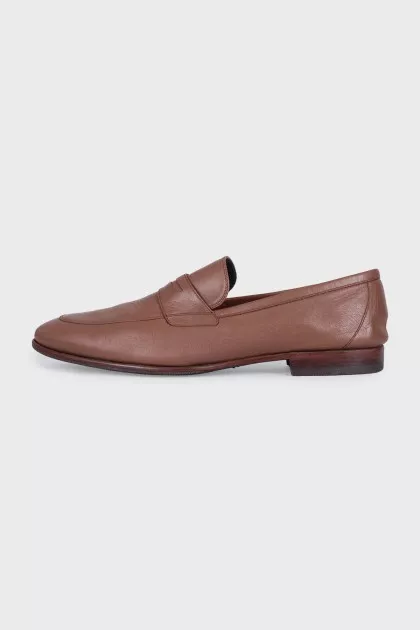 Men's brown leather loafers