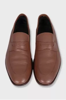 Men's brown leather loafers