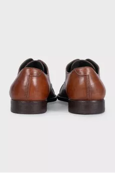 Brown leather men's brogues with perforated toes