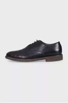 Men's black leather shoes