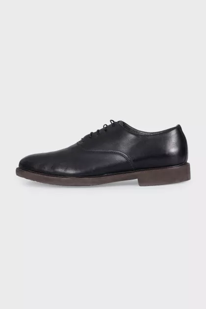 Men's black leather shoes