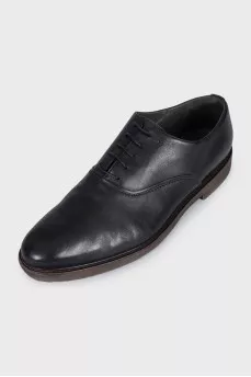 Men's black leather shoes