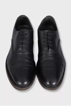 Men's black leather shoes
