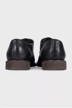 Men's black leather shoes