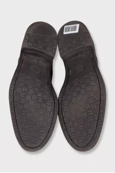 Men's black leather shoes