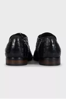 Men's black shoes with woven leather