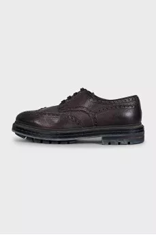 Men's purple brogues with fur
