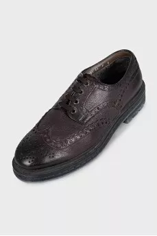 Men's purple brogues with fur