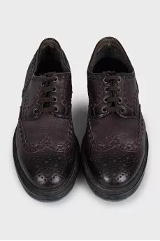 Men's purple brogues with fur