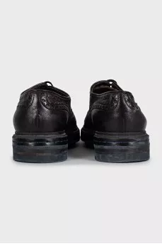 Men's purple brogues with fur