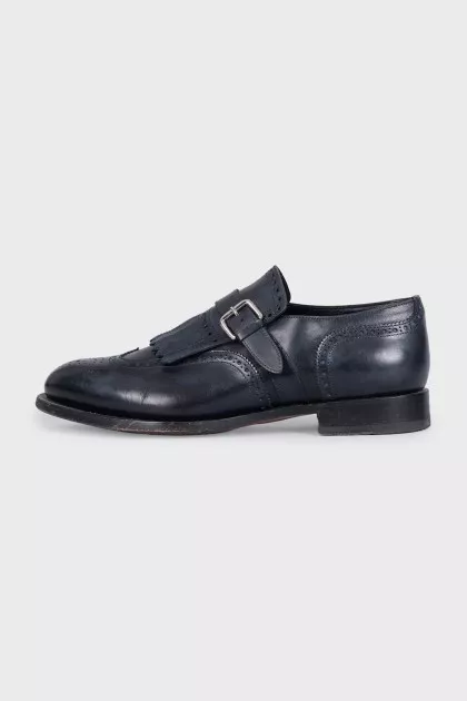 Men's dark blue perforated brogues
