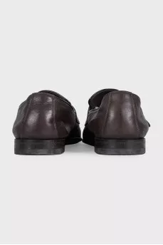 Men's distressed leather monk shoes