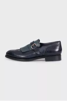 Men's blue leather brogues