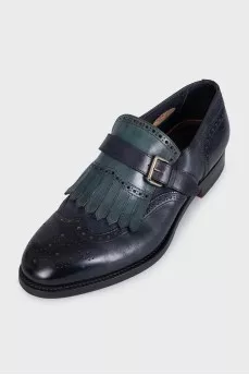 Men's blue leather brogues