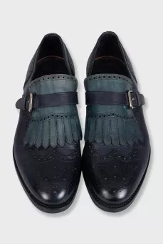 Men's blue leather brogues