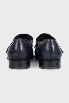 Men's blue leather brogues