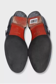 Men's blue leather brogues