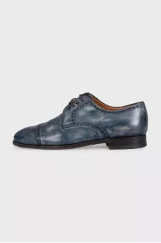 Men's blue distressed shoes