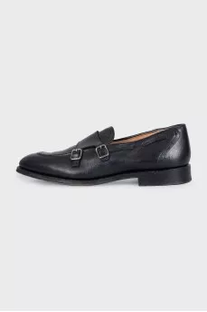 Men's black loafers with buckles