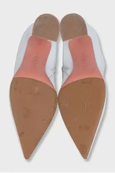 White leather ankle boots Giorgia