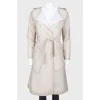 Belted trench coat