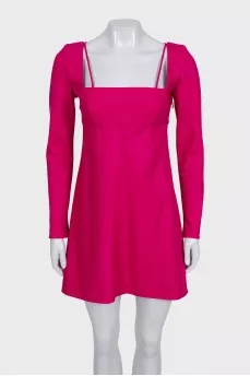 Dark pink dress with crossover straps