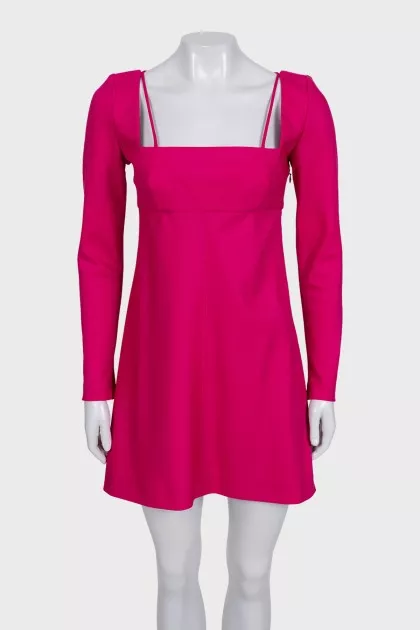 Dark pink dress with crossover straps