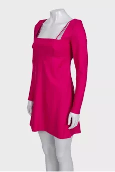 Dark pink dress with crossover straps