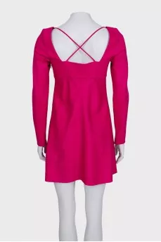 Dark pink dress with crossover straps