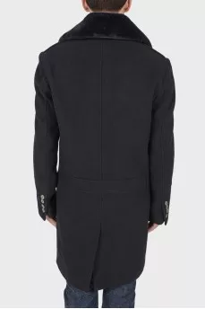 Men's fur collar coat, with tags