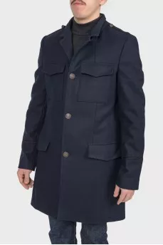 Men's coat dark blue, with the tag