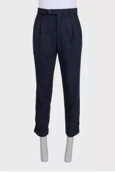 Men's black trousers with cuffs