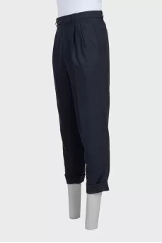 Men's black trousers with cuffs