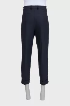 Men's black trousers with cuffs