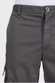 Men's gray shorts with patch pockets