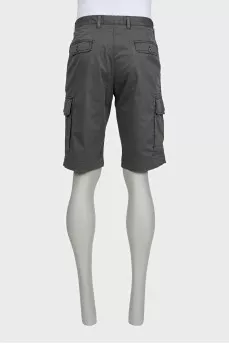 Men's gray shorts with patch pockets