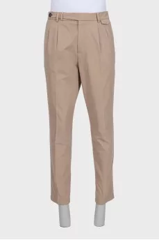 Men's brown tapered trousers